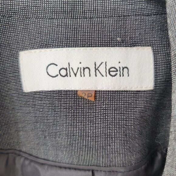 Calvin Klein Blazer Coat Single Breasted Long Sleeve Gray Womens Size 2P - Picture 6 of 6